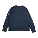 CP Company – Einfarbiger Rundhalspullover mit Logo für Jungen, Blau