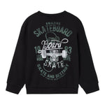 NAME.IT felpa chiusa girocollo tinta unita con stampa in contrasto Nero per Bambino 13236390 NERO NAME.IT 