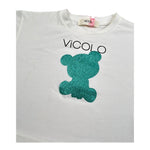 Vicolo T-Shirt Girocollo Tinta Unita con Stampa per Bambina 3146MY00142 BIANCO VICOLO 
