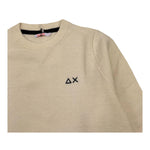 SUN68 maglia girocollo tinta unita con ricamo logo Panna per Bambino K44340 PANNA SUN68 