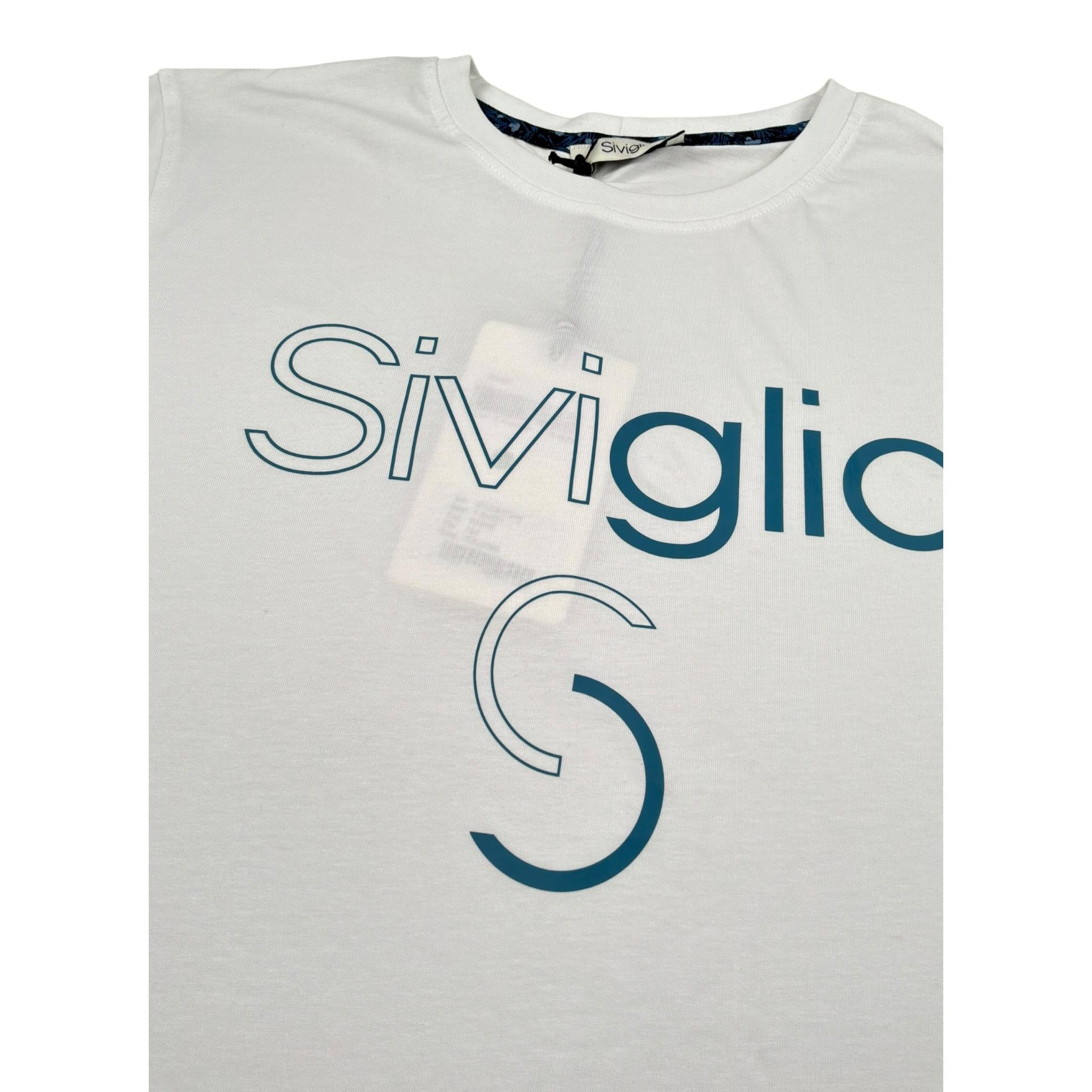 Siviglia T-Shirt Girocollo Tinta Unita con Stampa per Bambino SVJTS17026 BIANCO SIVIGLIA 