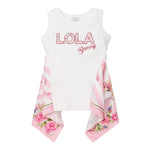 Monnalisa Canotta Girocollo Tinta Unita con Stampa per Bambina 113607AF BIANCO MONNALISA 