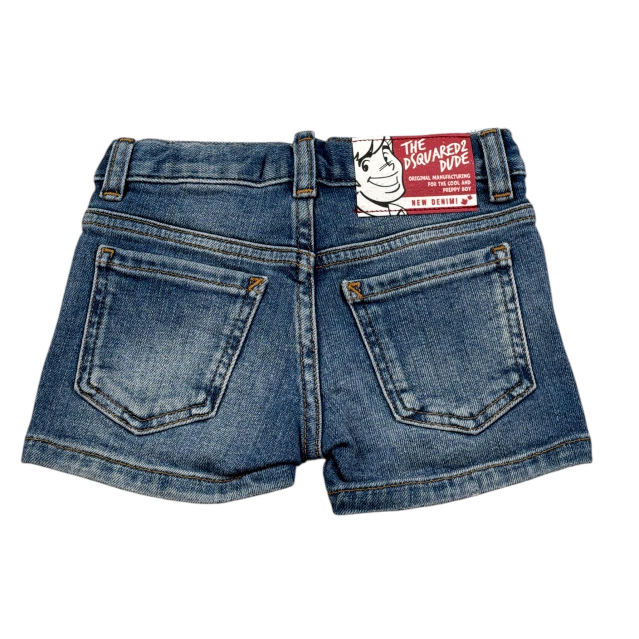 Dsquared2 Bermuda tinta unita In Denim Azzurro per Neonato DQ00WGX AZZURRO DSQUARED2 