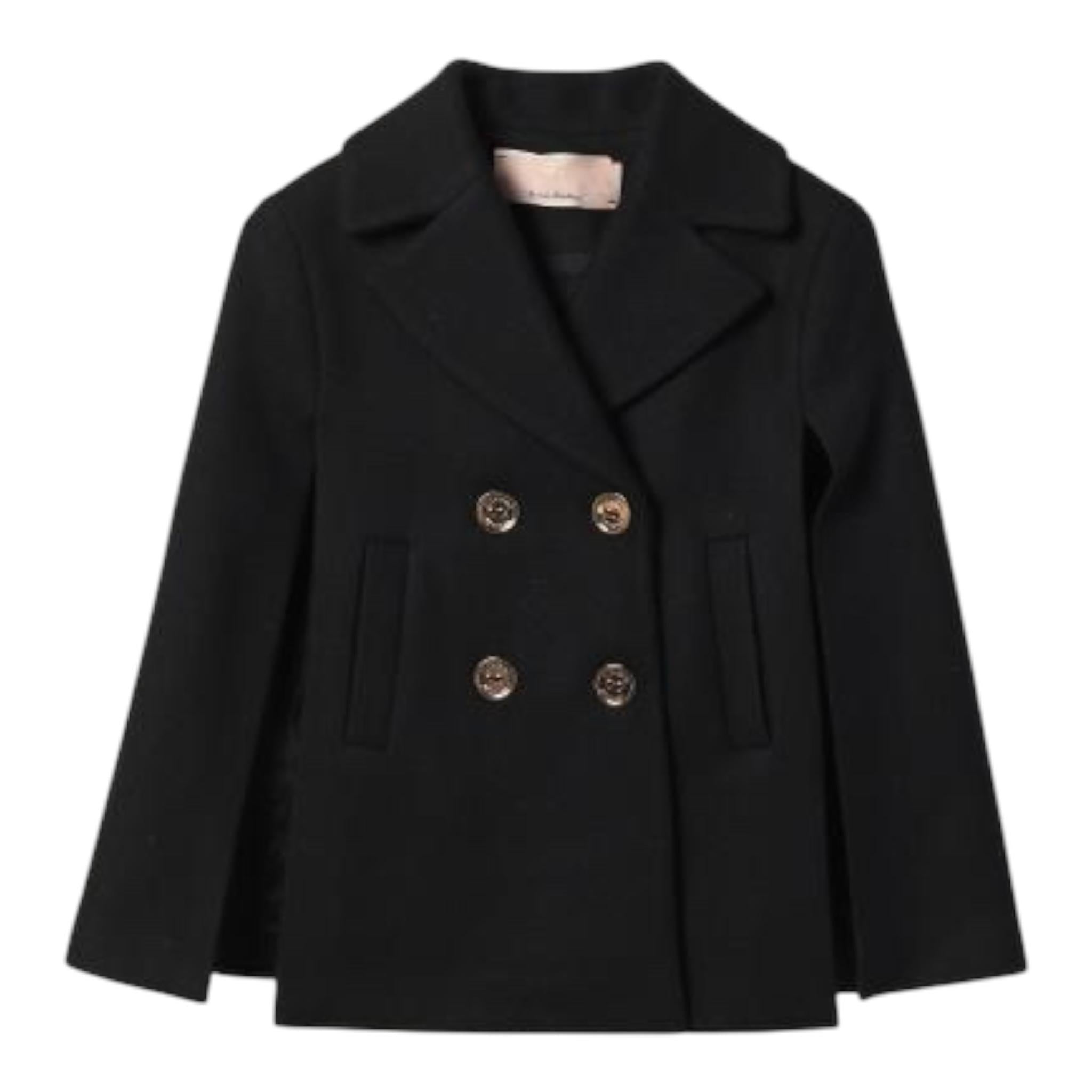 ELISABETTA FRANCHI cappotto modello mantella tinta unita Nero per Bambina EFCT003 NERO ELISABETTA FRANCHI 