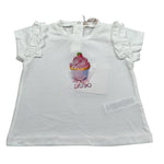 Liu Jo T-Shirt Girocollo tinta unita con Stampa Bianco per Neonata HA4078 BIANCO LIU JO 