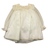 Marta Y Paula Langärmliges transparentes Kleid, einfarbig, mit Tüll und Stickerei, cremefarben für Baby-Mädchen