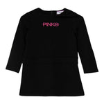 PINKO abito tinta unita con stampa Nero per Bambina F4PIBGDR198 NERO PINKO 