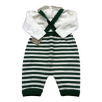 LITTLE BEAR completo 3pz body-salopettes-cardigan Verde per Neonato 5024 VERDE LITTLE BEAR 