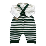 LITTLE BEAR completo 3pz body-salopettes-cardigan Verde per Neonato 5024 VERDE LITTLE BEAR 