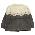 BARCELLINO cardigan bicolore con ricami Panna/grigio per Neonata 115914 PANNA/GRIGIO BARCELLINO 