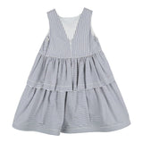 Mimisol Weiß/Blau gestreiftes Kleid mit Armausschnitt für Mädchen