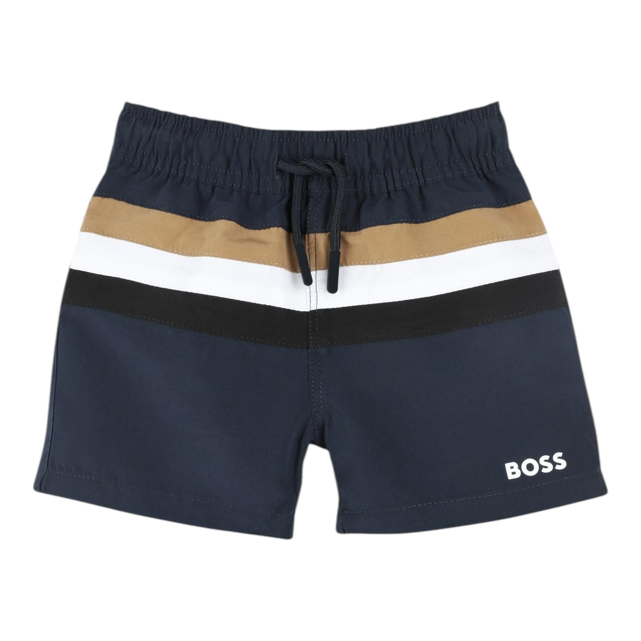 Boss Costume Tinta Unita con Logo per Neonato J51975N BLU BOSS 