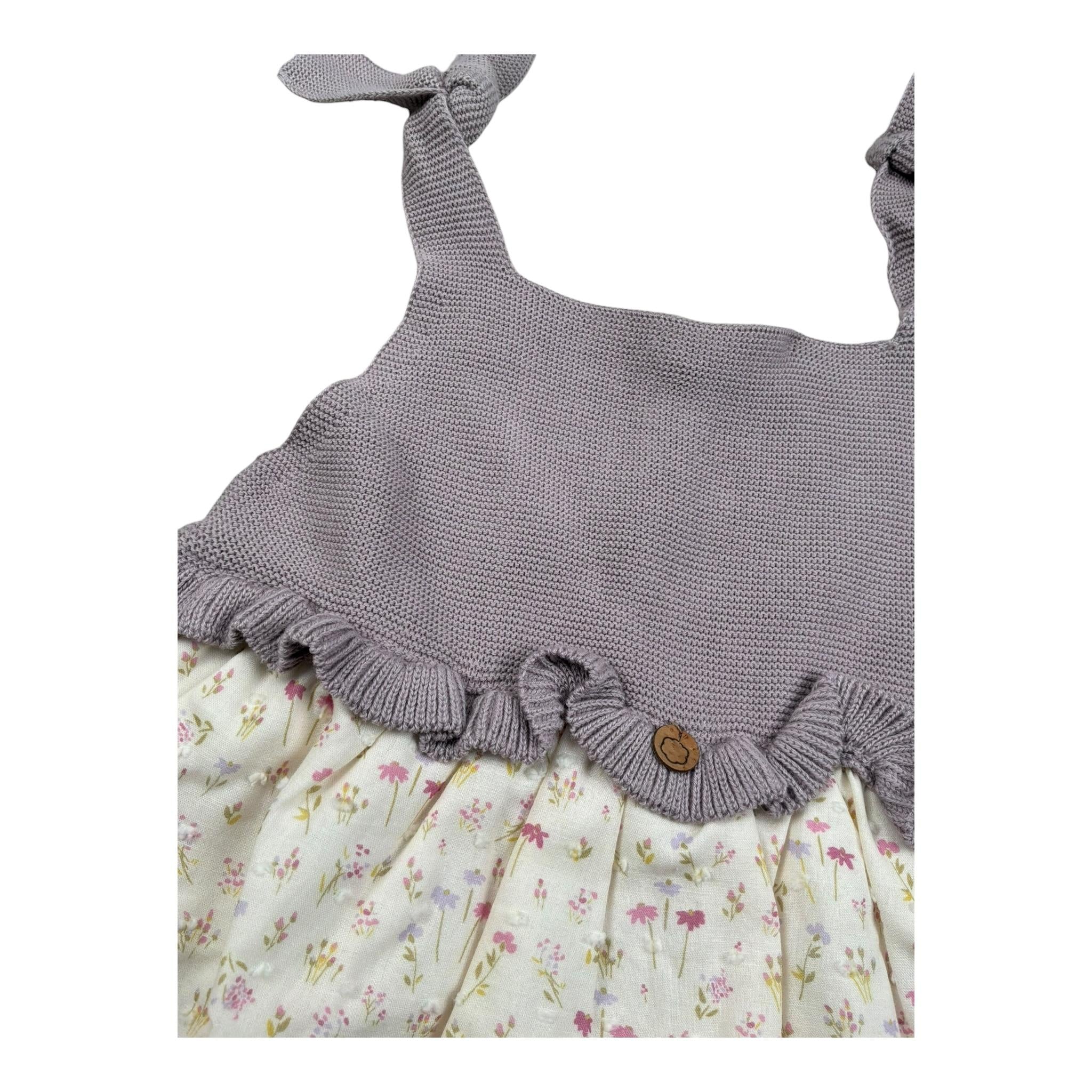 Wedoble Abito Giromanica Bicolore per Neonata V2505404A PANNA WEDOBLE 