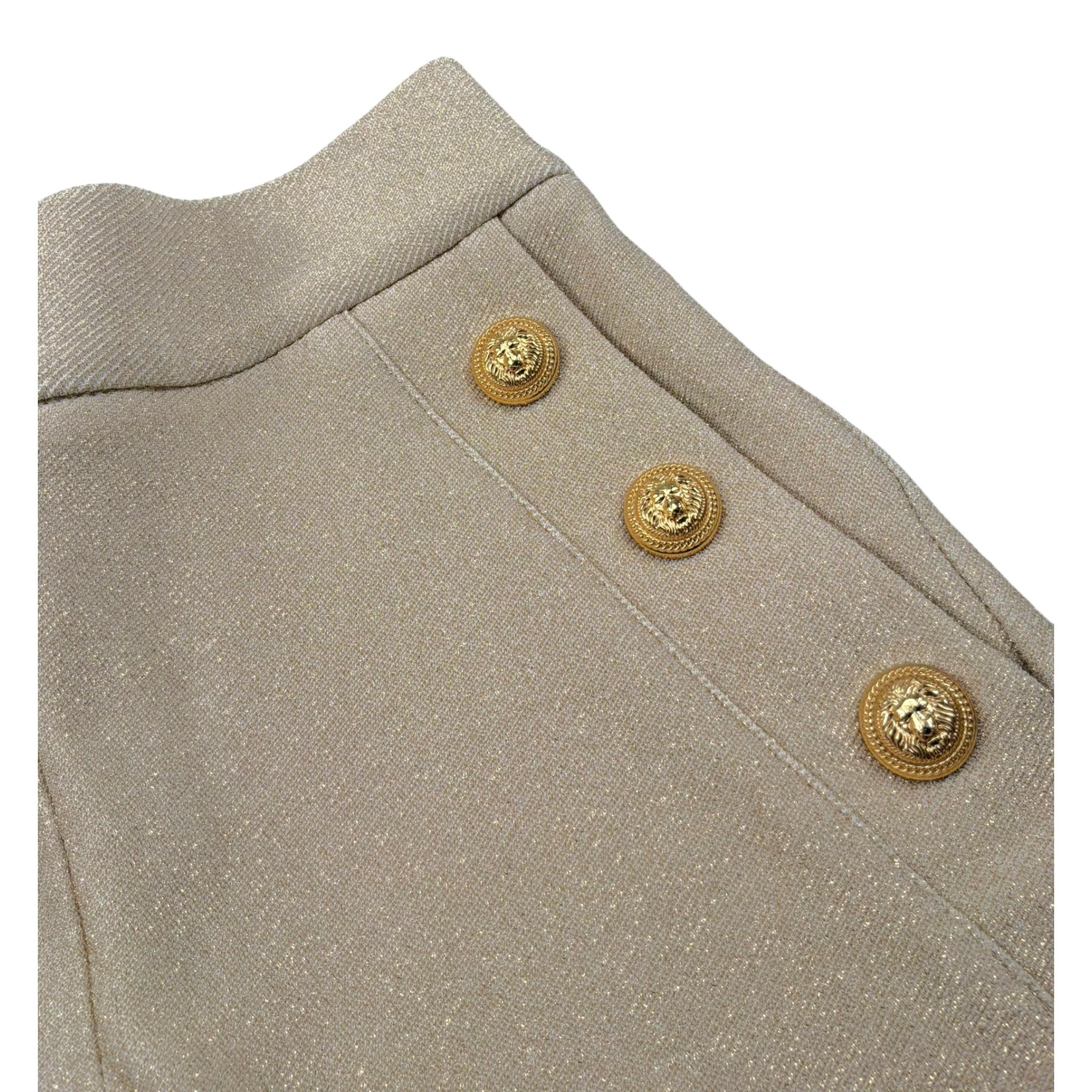 Balmain Short Tinta Unita con Finti Bottoni per Bambina BW6C89 SABBIA BALMAIN 