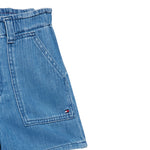 Tommy Hilfiger Short In Denim tinta unita con Elastico In Vita Blu per Bambina KG0KG07814 BLU TOMMY HILFIGER 
