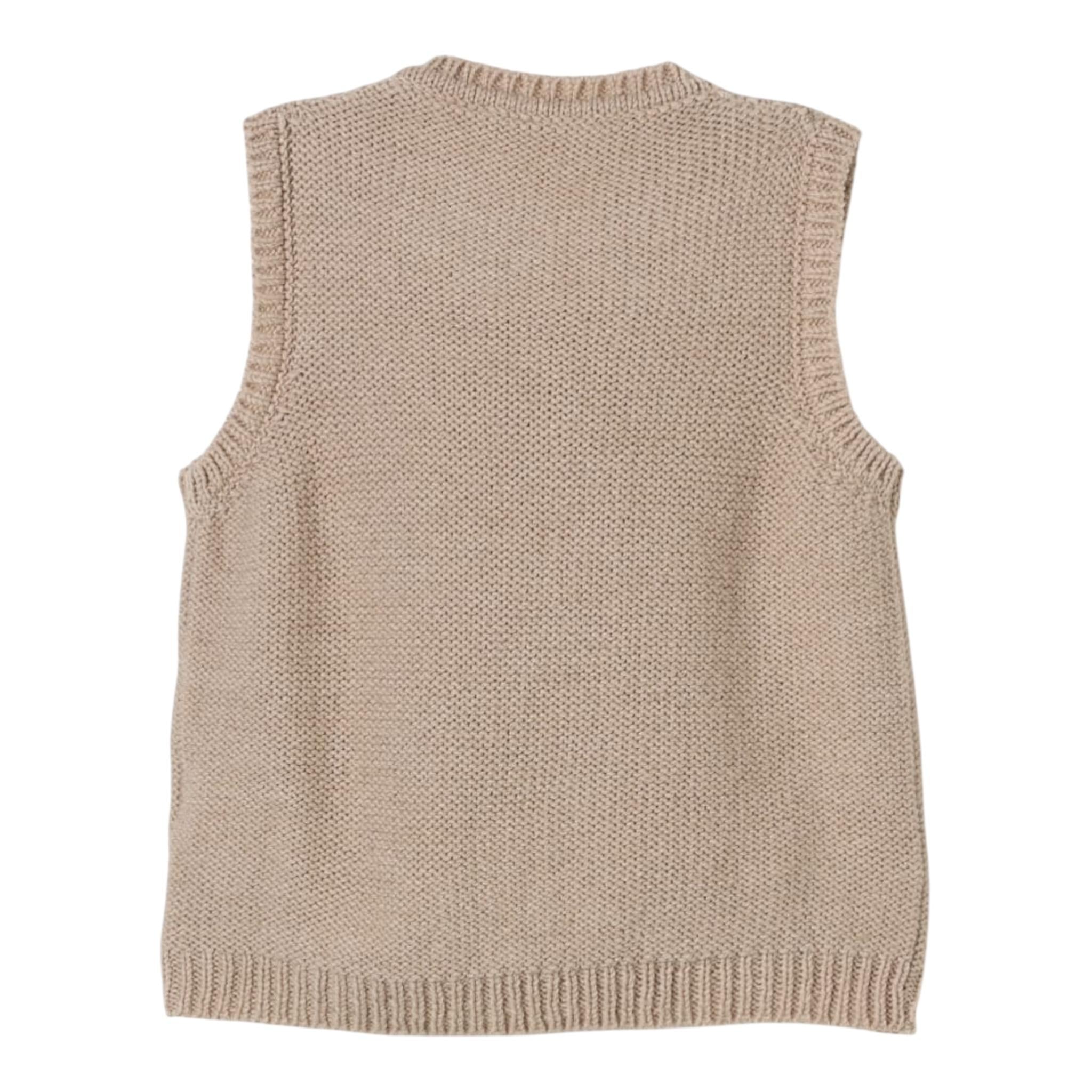ZHOE & TOBIAH gilet in maglia tinta unita Beige per Bambino WL3 BEIGE ZHOE & TOBIAH 