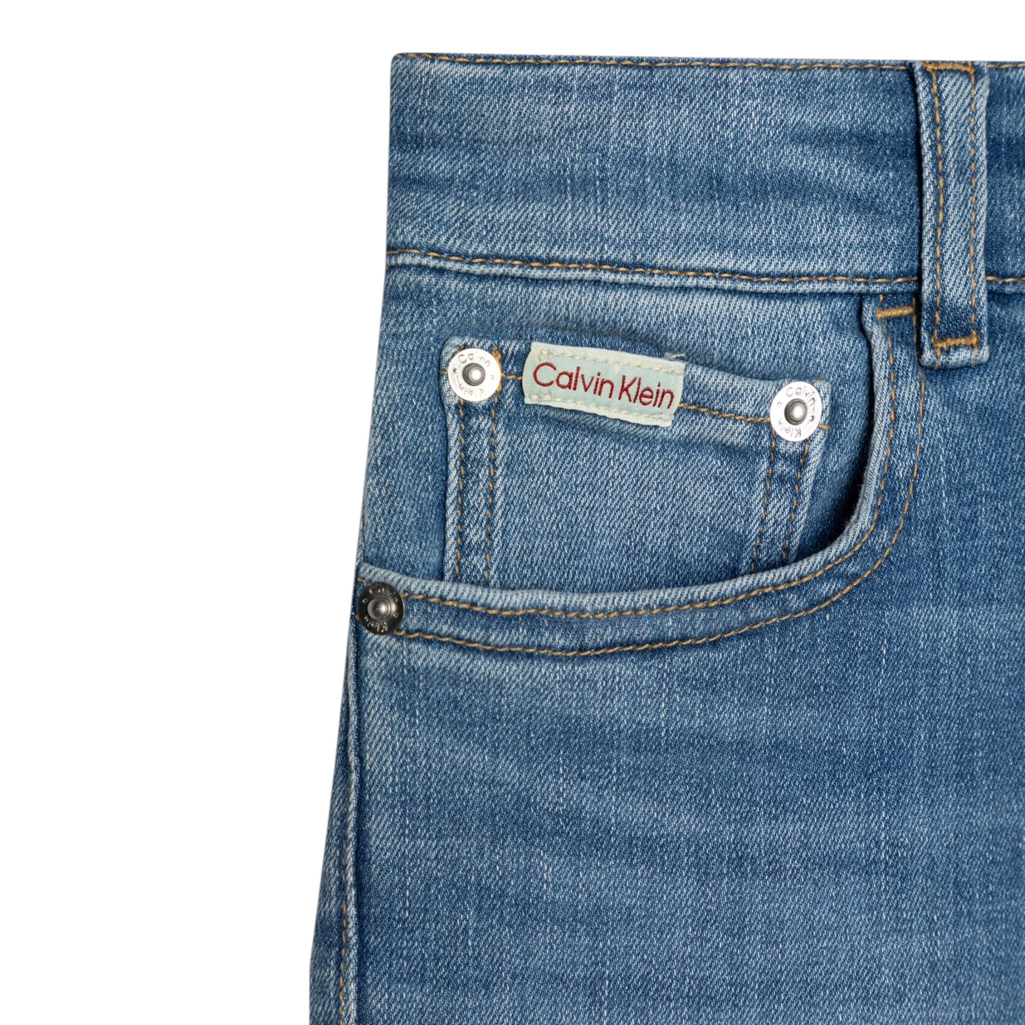 Calvin Klein Jeans Tinta Unita con Girovita Regolabile per Bambino IB0IB02306 AZZURRO CALVIN KLEIN 