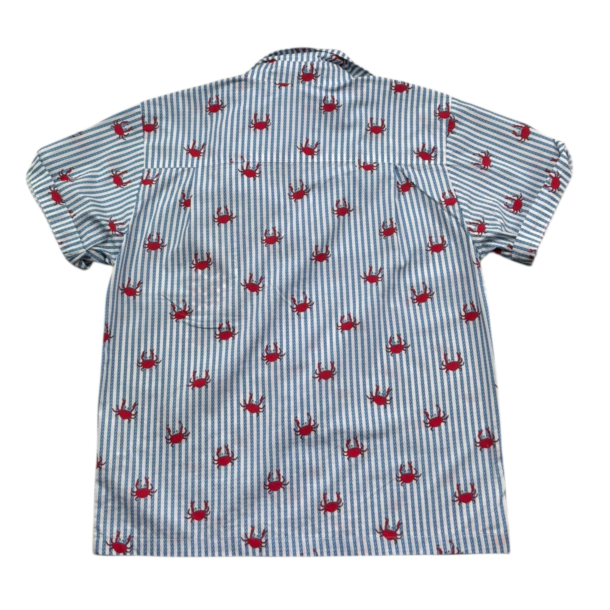 Saint Barth Camicia Tinta Unita con Fantasia A Righe Mezza Manica per Bambino 00783L BIANCO SAINT BARTH 