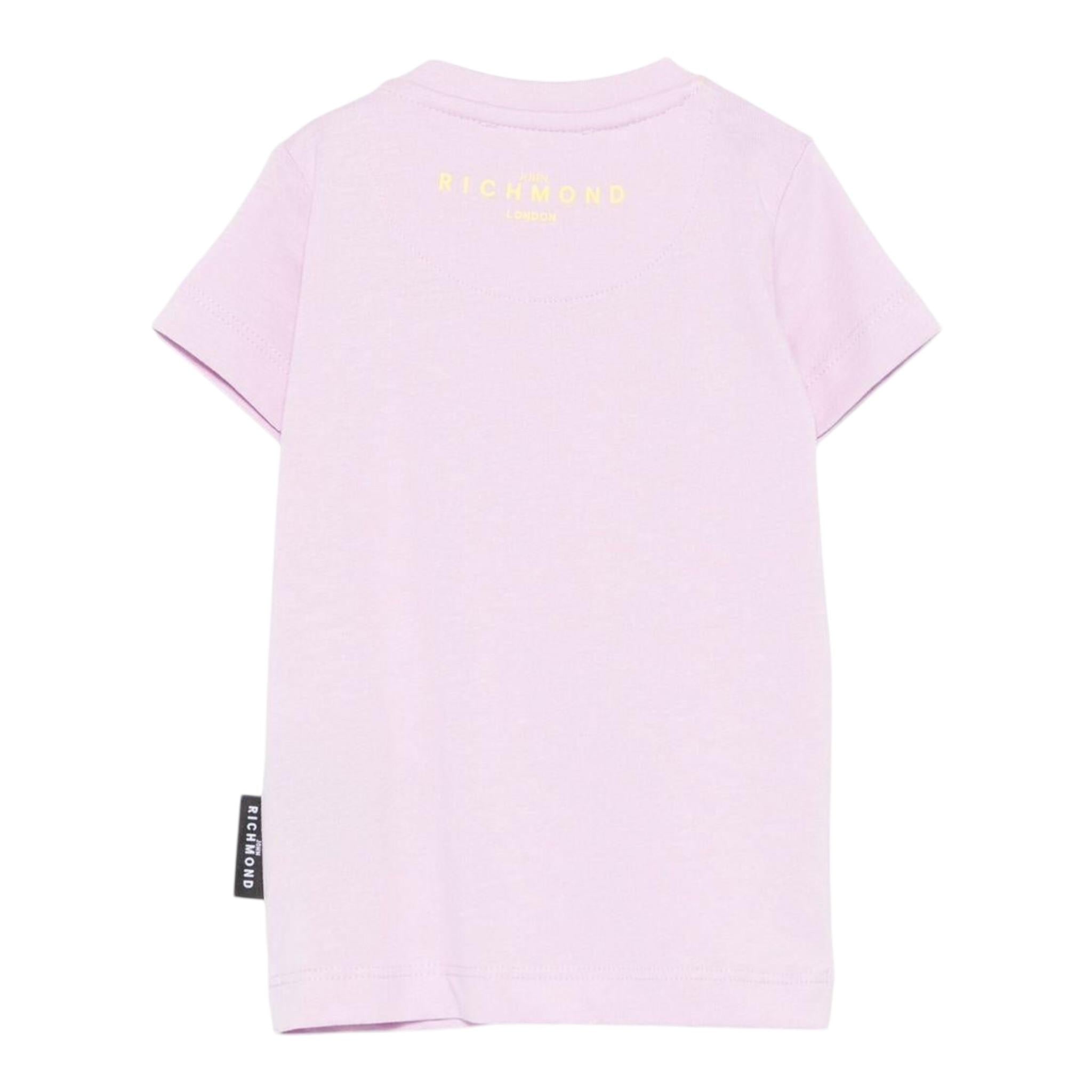 John Richmond T-Shirt Girocollo Tinta Unita con Stampa per Bambina RIP25002TSJXXX LILLA JOHN RICHMOND 