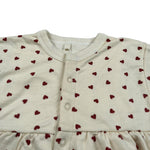 Petit Bateau Abito Mezza Manica tinta unita Fantasia Cuori con Culotte Panna per Neonata A09MR01030 PANNA PETIT BATEAU 