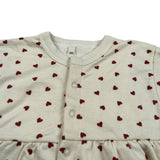 Petit Bateau Abito Mezza Manica tinta unita Fantasia Cuori con Culotte Panna per Neonata A09MR01030 PANNA PETIT BATEAU 