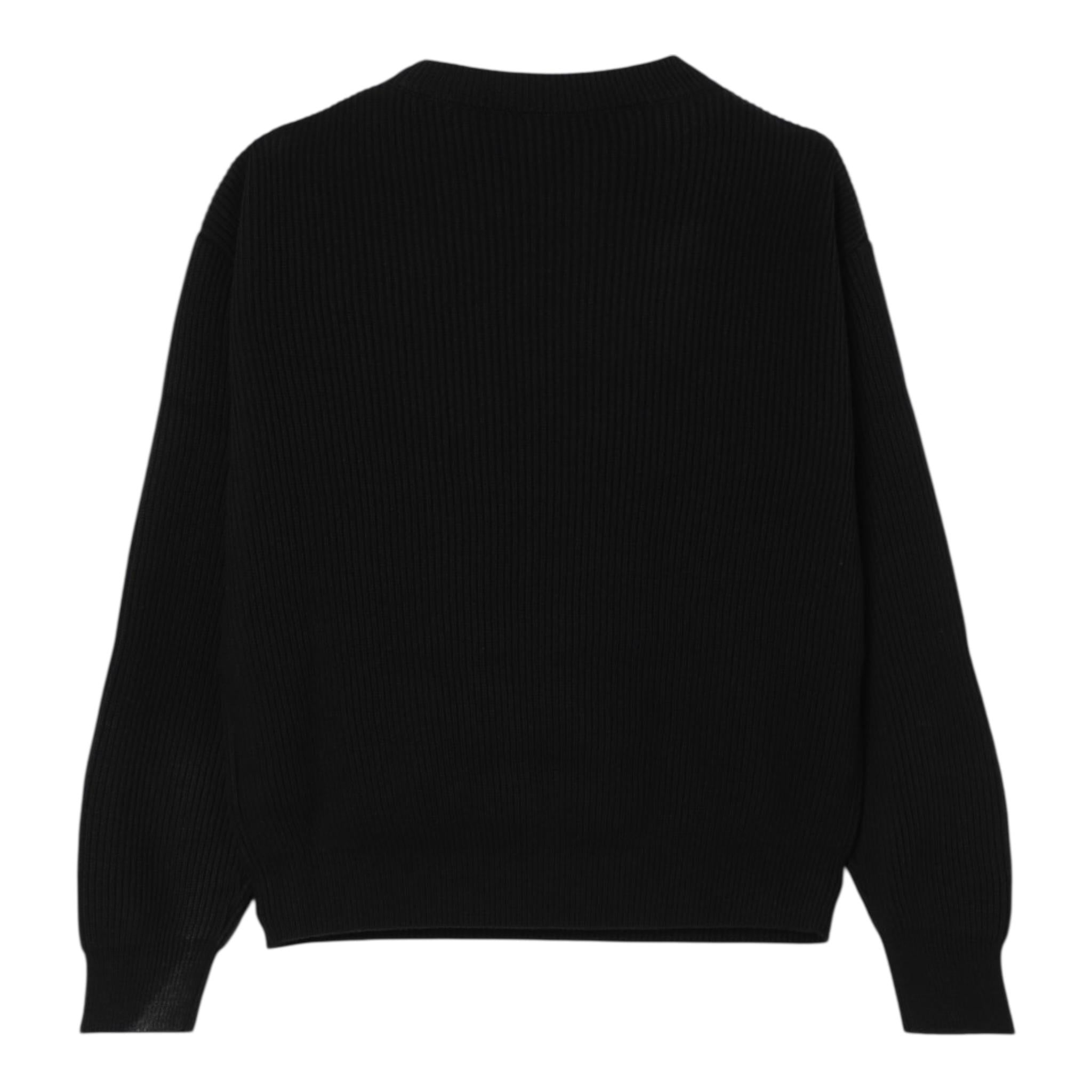 Moschino Maglia Girocollo Tinta Unita con Logo per Bambino HUW019 NERO MOSCHINO 
