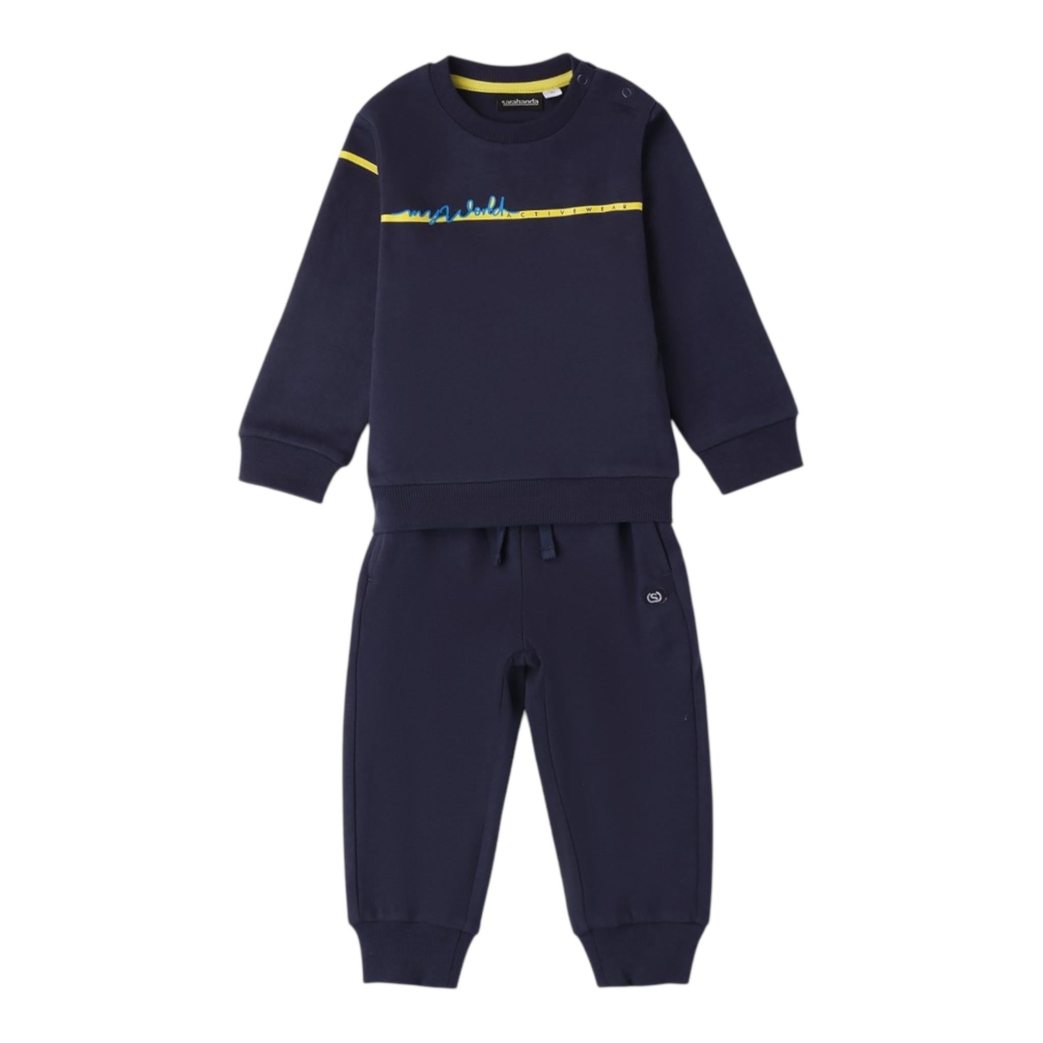 SARABANDA completo 2pz felpa-pantalone tinta unita Blu per Neonato A000 BLU SARABANDA 