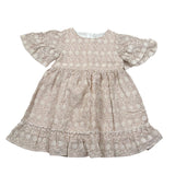 Lalalu' Abito tinta unita con Fantasia A Righe Bianco per Bambina VTL70PB BIANCO LALALU' 