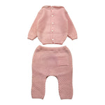 LITTLE BEAR completo 2 pezzi maglia-ghettina tinta unita Rosa per Neonata 9102X ROSA LITTLE BEAR 