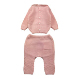 LITTLE BEAR completo 2 pezzi maglia-ghettina tinta unita Rosa per Neonata 9102X ROSA LITTLE BEAR 