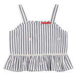 Max&Co. Top Tinta Unita con Fantasia A Righe per Bambina MX0120X BIANCO/BLU MAX&Co. 