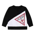 GUESS felpa girocollo tinta unita con stampa Nero per Bambino N4YQ04KA6R4X NERO GUESS 