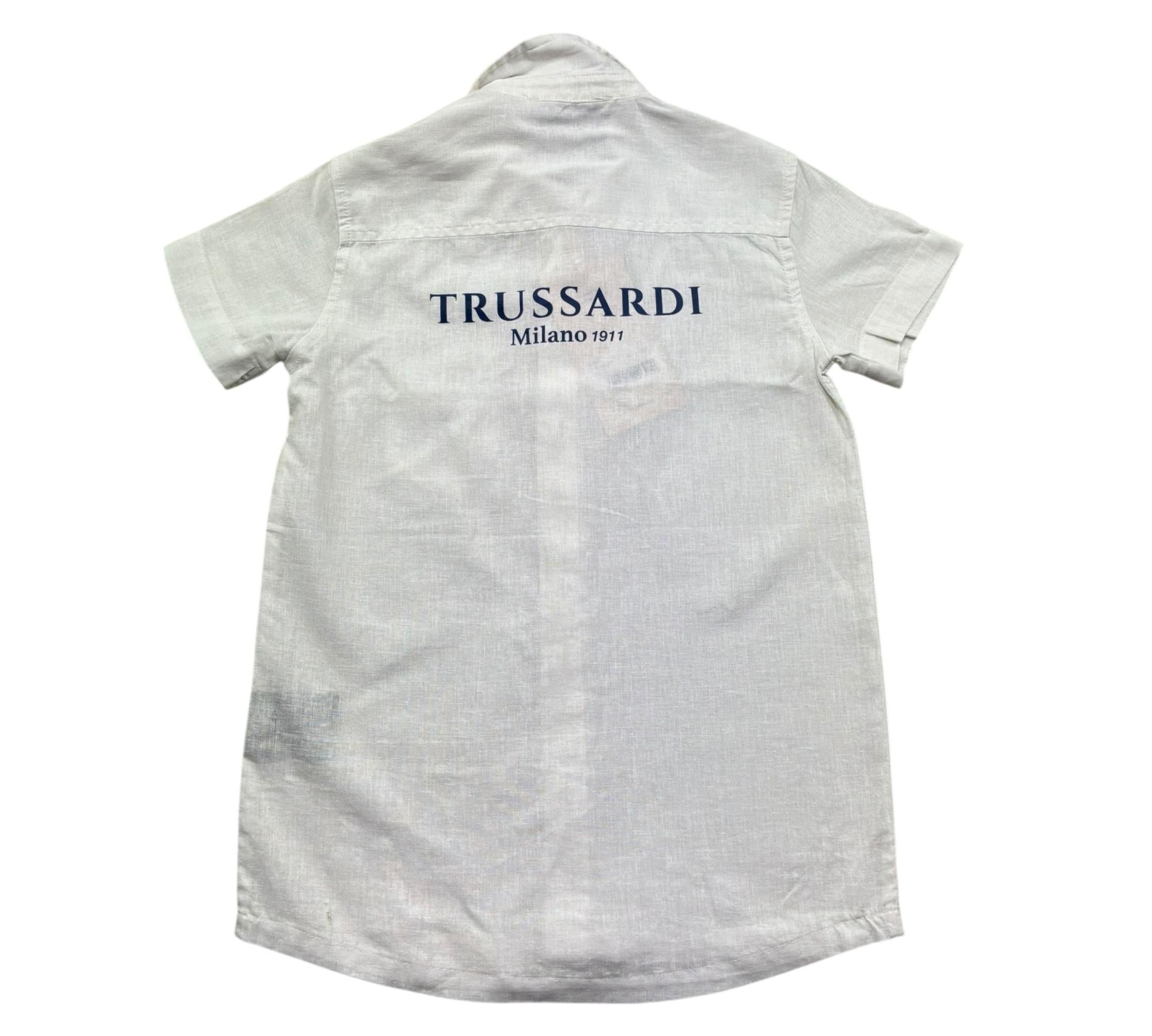 Trussardi Camicia Mezza Manica Tinta Unita con Taschino per Bambino TBP26007CA BIANCO TRUSSARDI 