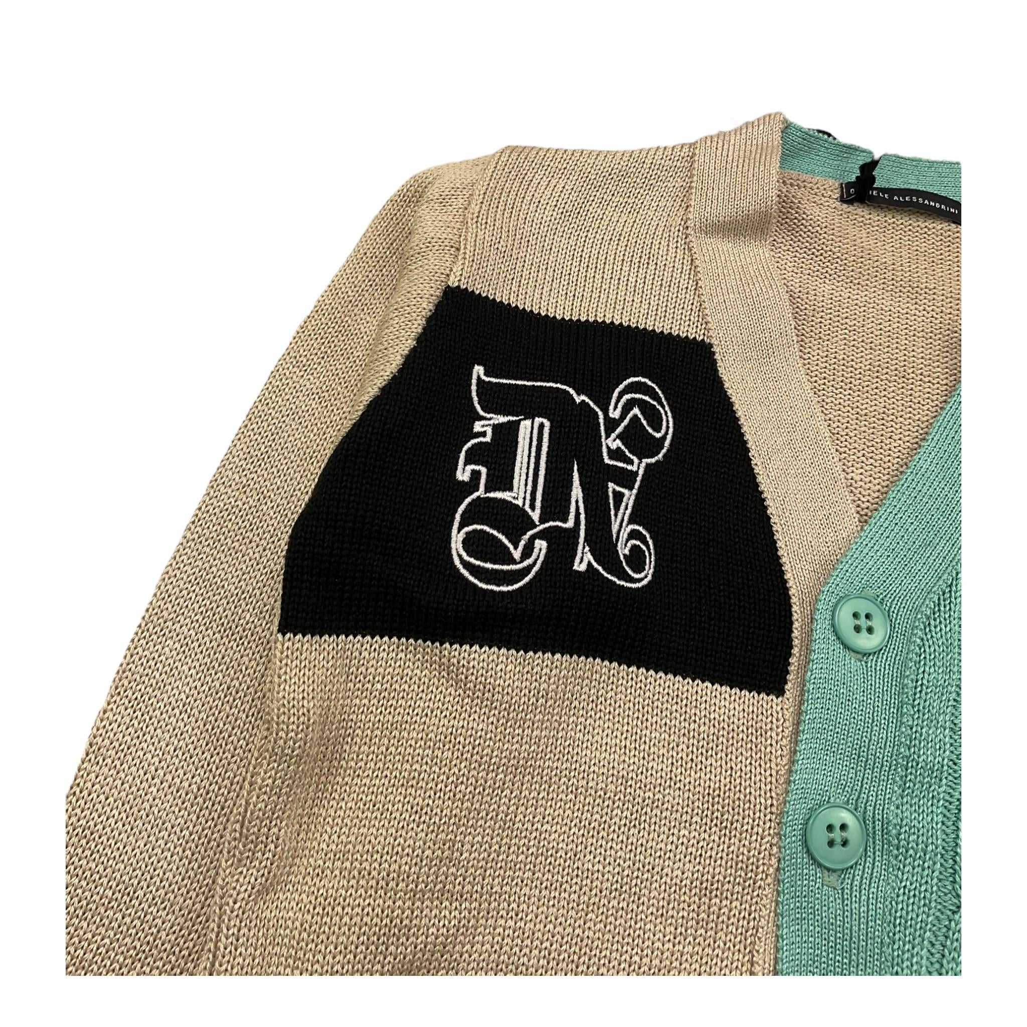 DANIELE ALESSANDRINI cardigan tricolore scollo a v  Multicolor per Bambino 1231W00083XX MULTICOLOR DANIELE ALESSANDRINI 
