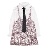 LU LU BY MISS GRANT set camicia-abito paillettato Rosa per Bambina LL3101 ROSA LU LU BY MISS GRANT 