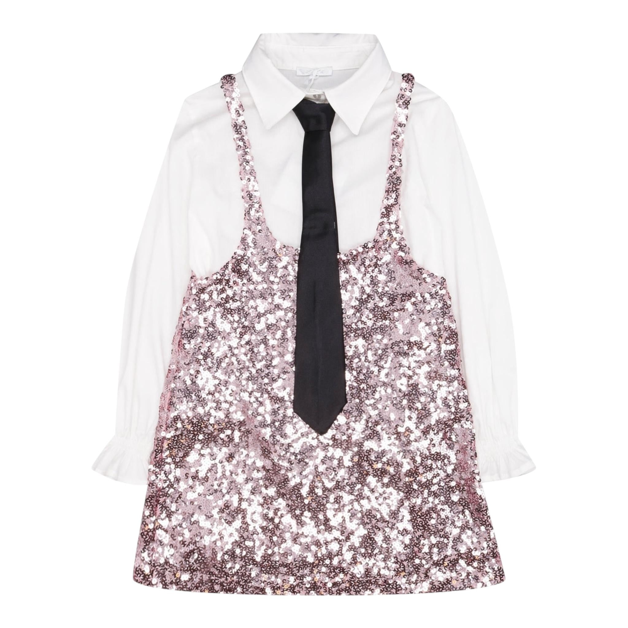 LU LU BY MISS GRANT set camicia-abito paillettato Rosa per Bambina LL3101 ROSA LU LU BY MISS GRANT 