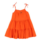 Dixie Orange Einfarbiges Trägerkleid für Mädchen