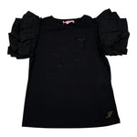Miss Blumarine T-Shirt tinta unita con Brillantini Nero per Bambina IA3044J5003 NERO MISS BLUMARINE 