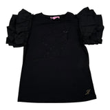 Miss Blumarine T-Shirt tinta unita con Brillantini Nero per Bambina IA3044J5003 NERO MISS BLUMARINE 