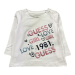 GUESS shirt girocollo tinta unita ocn logo Bianco per Neonata K4YI27K6YW4 BIANCO GUESS 
