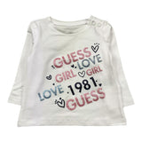 GUESS shirt girocollo tinta unita ocn logo Bianco per Neonata K4YI27K6YW4 BIANCO GUESS 