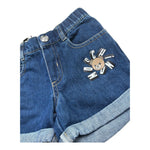Moschino Short In Denim Tinta Unita con Stampa per Neonata MUQ01T BLU MOSCHINO 
