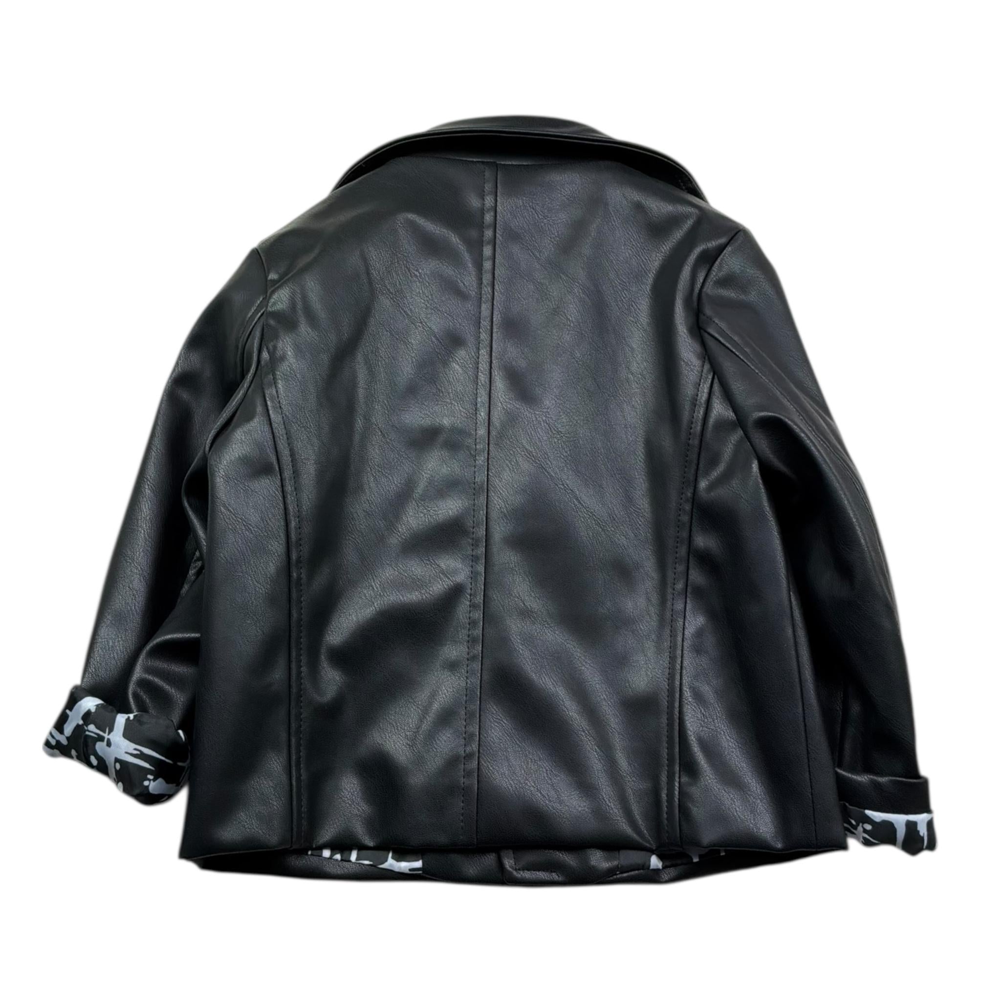 Daniele Alessandrini Giubbino In Ecopelle Tinta Unita per Bambino 1295O00208 NERO DANIELE ALESSANDRINI 