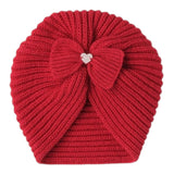 MINI BANDA cappello tinta unita con fiocco Rosso per Neonata 3A368 ROSSO MINI BANDA 