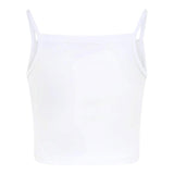 Diesel Canotta Bretelline Tinta Unita con Stampa Brillantinata per Bambina J02201XX BIANCO DIESEL 