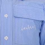 Iceberg Camicia Tinta Unita con Fantasia A Righe per Bambina CMICE5150J AZZURRO ICEBERG 