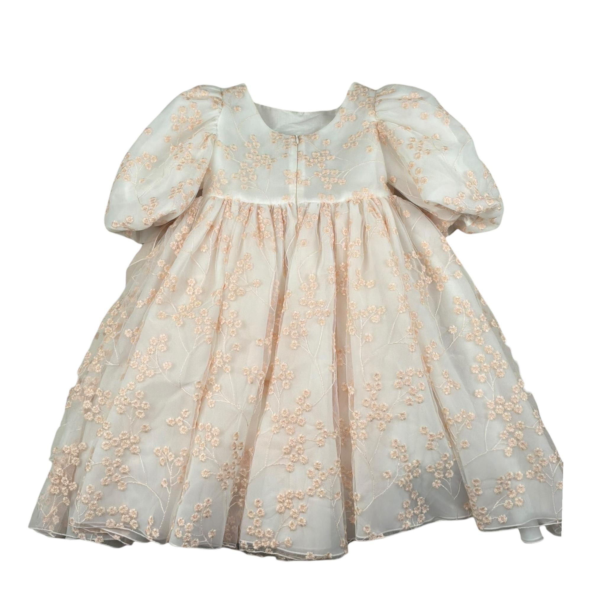 La Stupenderia Abito Cerimonia Tinta Unita con Ricami per Bambina CJAB74X BIANCO LA STUPENDERIA 