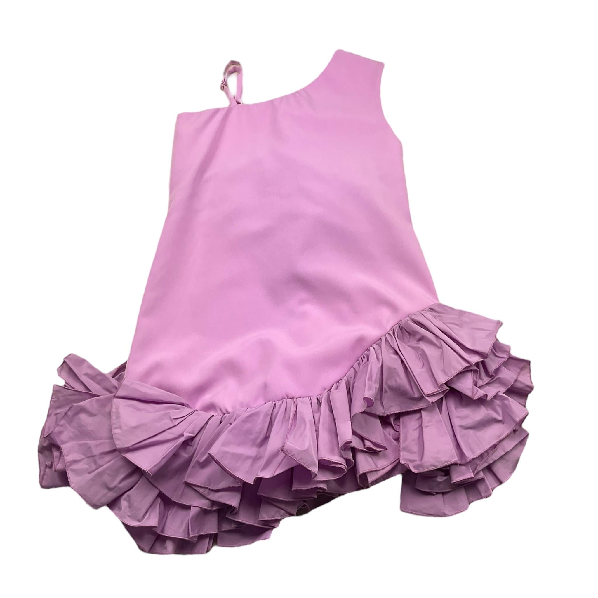 Fun & Fun Abito Tinta Unita con Balze per Bambina FNCJDR01011 GLICINE FUN & FUN 