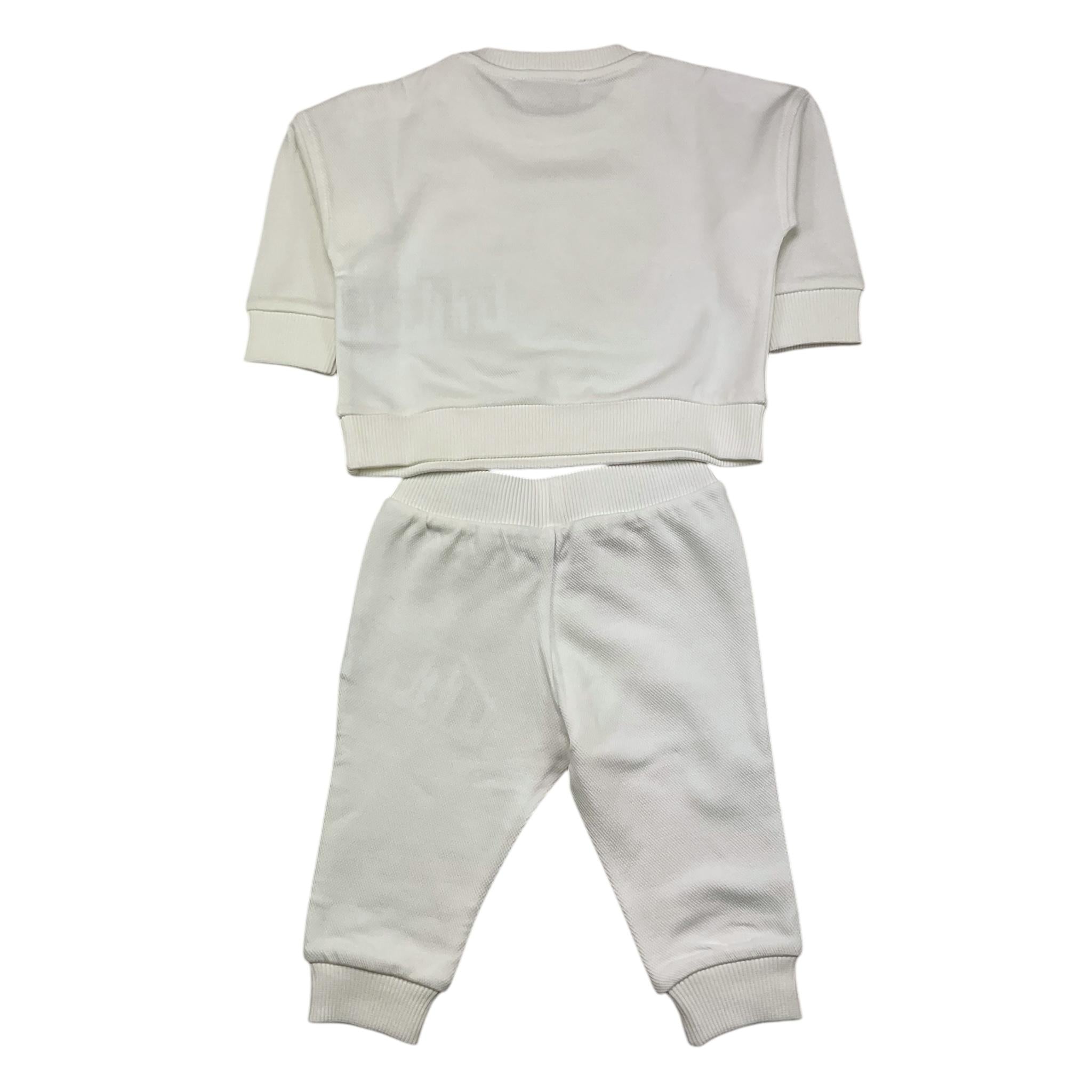 MOSCHINO completo 2 pezzi felpa-pantalone tinta unita Bianco per Neonato MPK039 BIANCO MOSCHINO 