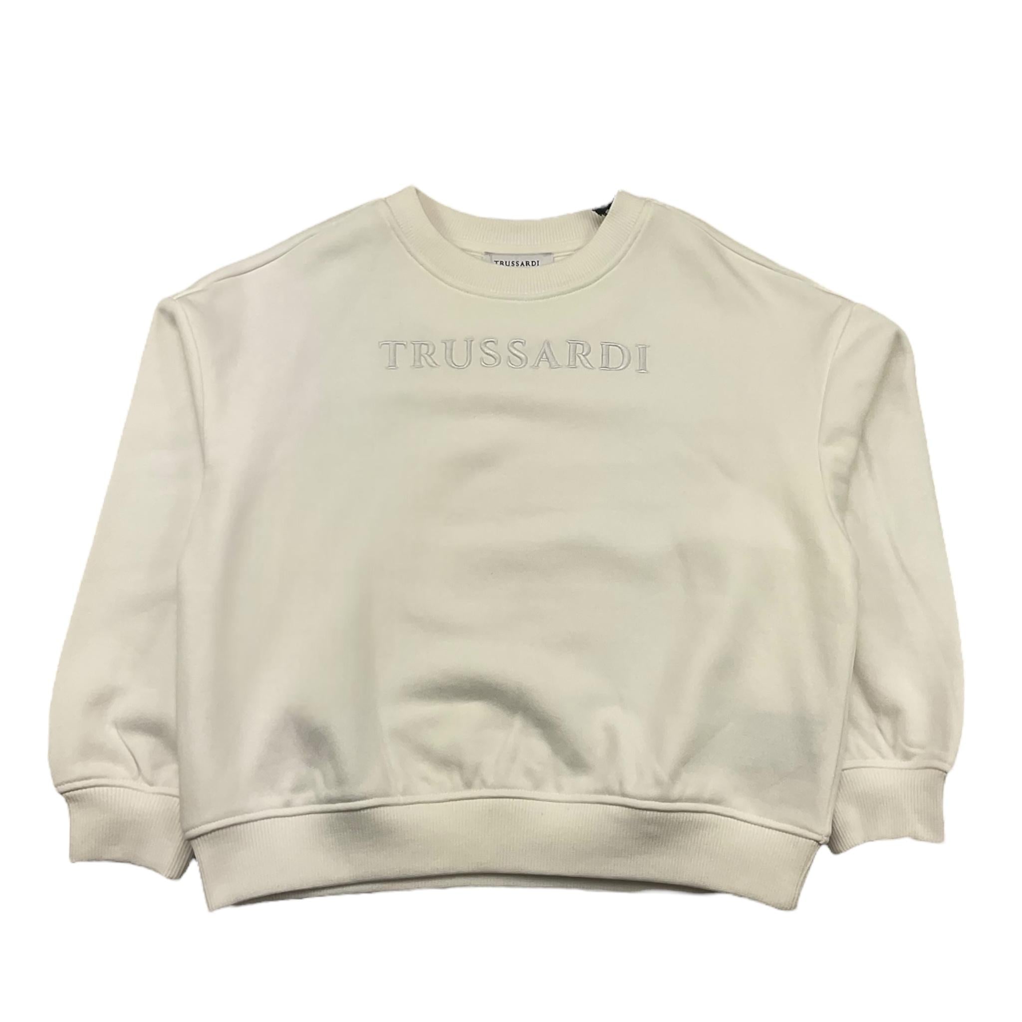 TRUSSARDI felpa chiusa girocollo tinta unita cn logo Panna per Bambina TGA25021FE PANNA TRUSSARDI 